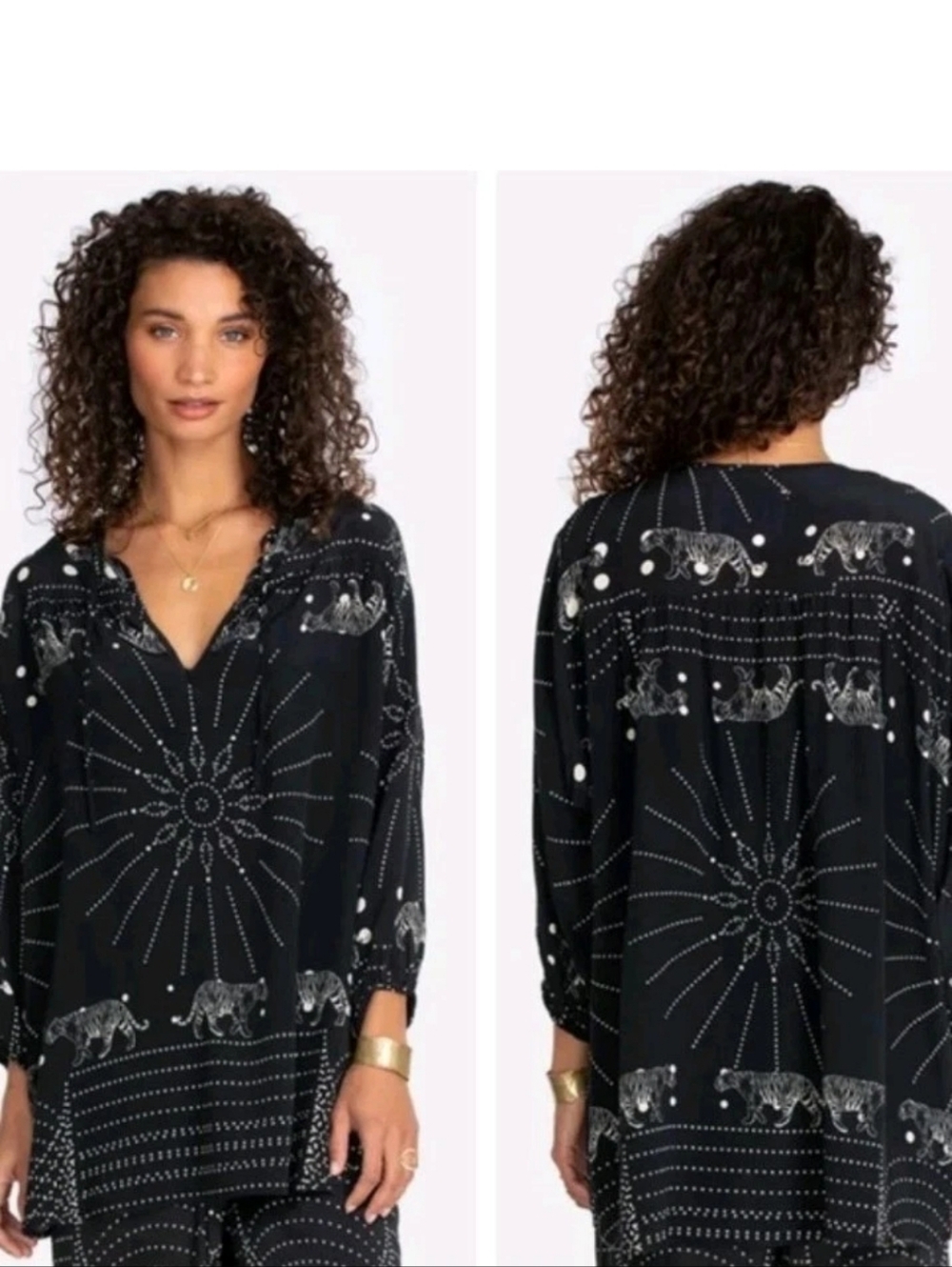 Biya Johnny Was Silk Alisha Pullover Silk Printed Blouse XL/1X